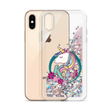 Coque licorne iPhone liquide