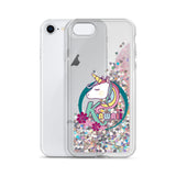 Coque licorne iPhone liquide